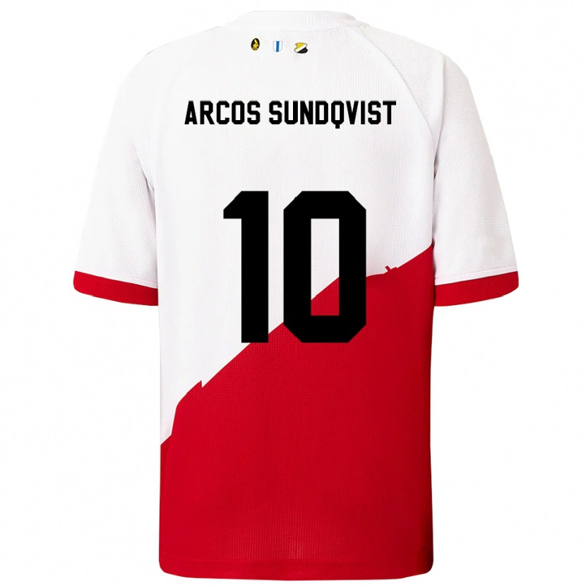 Danxen Män Gustav Arcos Sundqvist #10 Vit Röd Hemmatröja Matchtröjor 2025/26 Tröjor T-Tröja