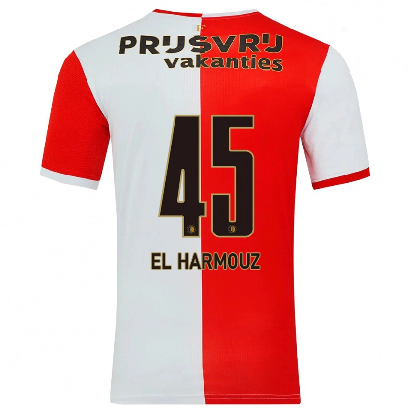 Danxen Män Nassim El Harmouz #45 Röd Vit Hemmatröja Matchtröjor 2025/26 Tröjor T-Tröja