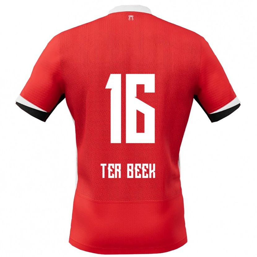Danxen Män Kai Ter Beek #16 Röd Vit Hemmatröja Matchtröjor 2025/26 Tröjor T-Tröja