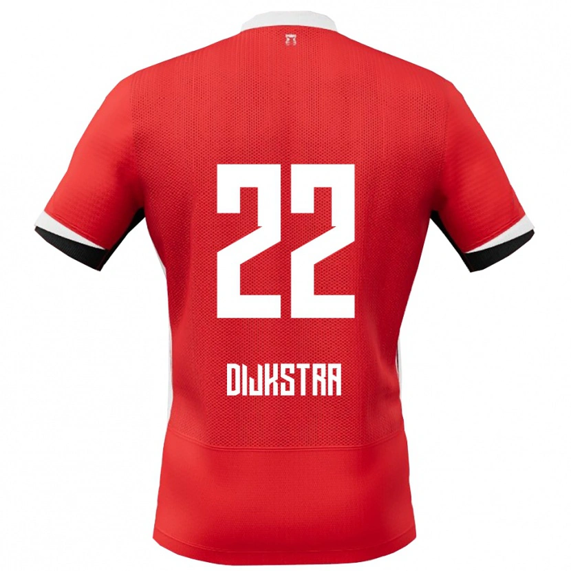 Danxen Män Elijah Dijkstra #22 Röd Vit Hemmatröja Matchtröjor 2025/26 Tröjor T-Tröja