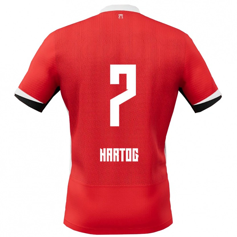 Danxen Män Jasper Hartog #7 Röd Vit Hemmatröja Matchtröjor 2025/26 Tröjor T-Tröja