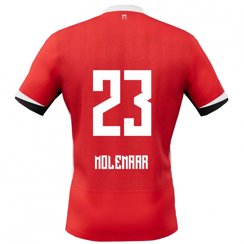 Danxen Män Finn Molenaar #23 Röd Vit Hemmatröja Matchtröjor 2025/26 Tröjor T-Tröja