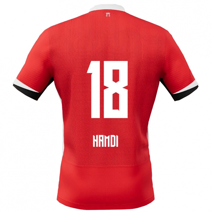 Danxen Män Yassin Hamdi #18 Röd Vit Hemmatröja Matchtröjor 2025/26 Tröjor T-Tröja