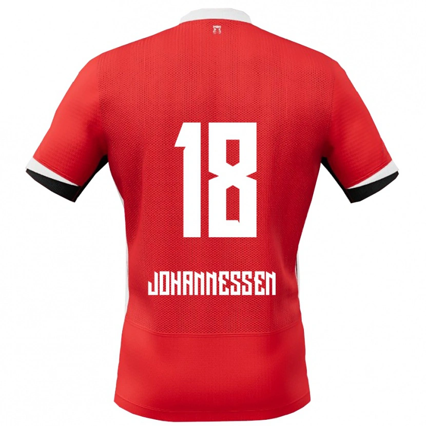Danxen Män Tómas Johannessen #18 Röd Vit Hemmatröja Matchtröjor 2025/26 Tröjor T-Tröja