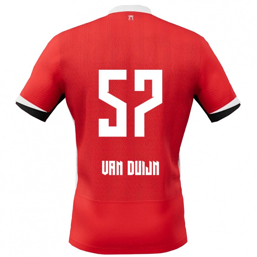 Danxen Män Sem Van Duijn #57 Röd Vit Hemmatröja Matchtröjor 2025/26 Tröjor T-Tröja