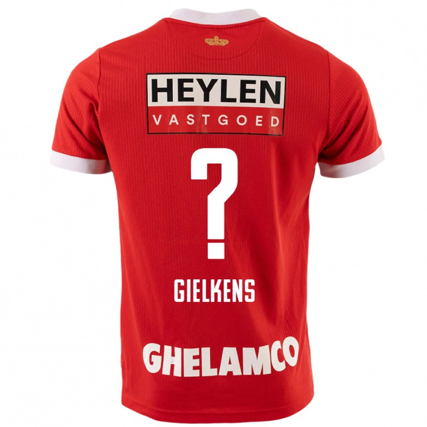 Danxen Män Mathijs Gielkens #0 Röd Vit Hemmatröja Matchtröjor 2025/26 Tröjor T-Tröja