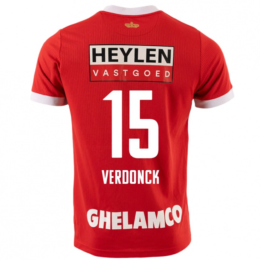Danxen Män Dries Verdonck #15 Röd Vit Hemmatröja Matchtröjor 2025/26 Tröjor T-Tröja