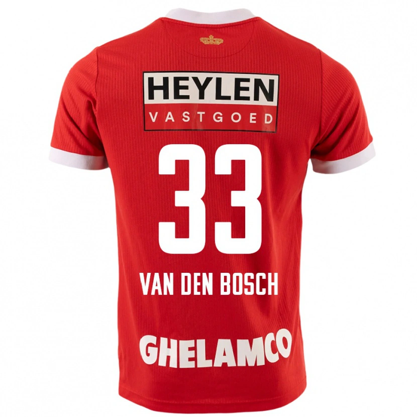 Danxen Män Zeno Van Den Bosch #33 Röd Vit Hemmatröja Matchtröjor 2025/26 Tröjor T-Tröja