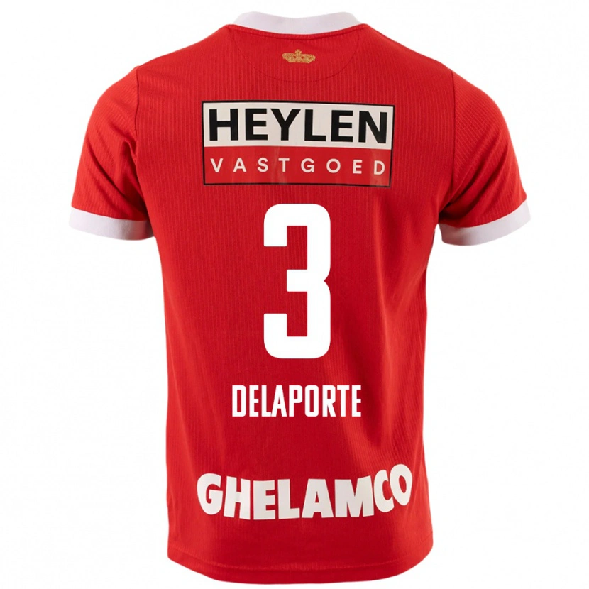 Danxen Män Kyano Delaporte #3 Röd Vit Hemmatröja Matchtröjor 2025/26 Tröjor T-Tröja