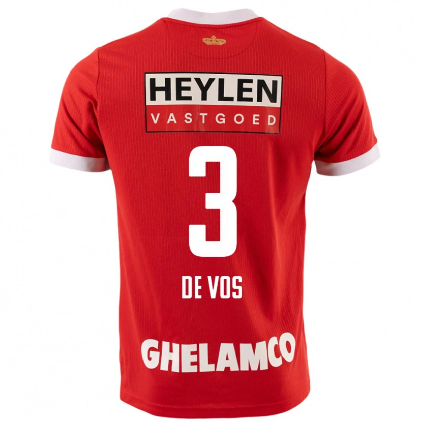 Danxen Män Lucas De Vos #3 Röd Vit Hemmatröja Matchtröjor 2025/26 Tröjor T-Tröja