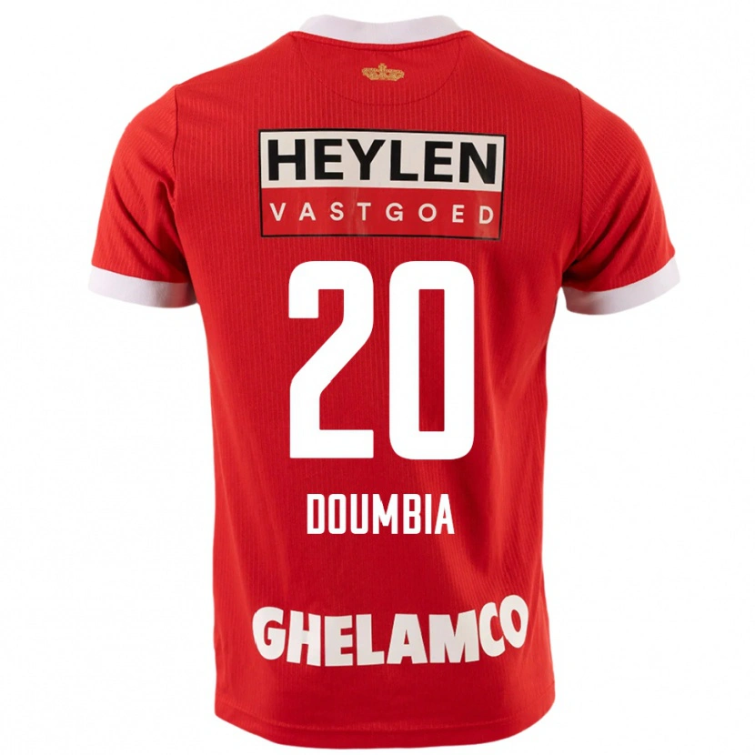 Danxen Män Mahamadou Doumbia #20 Röd Vit Hemmatröja Matchtröjor 2025/26 Tröjor T-Tröja
