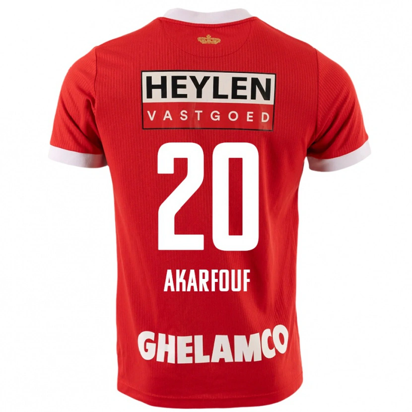 Danxen Män Hamza Akarfouf #20 Röd Vit Hemmatröja Matchtröjor 2025/26 Tröjor T-Tröja