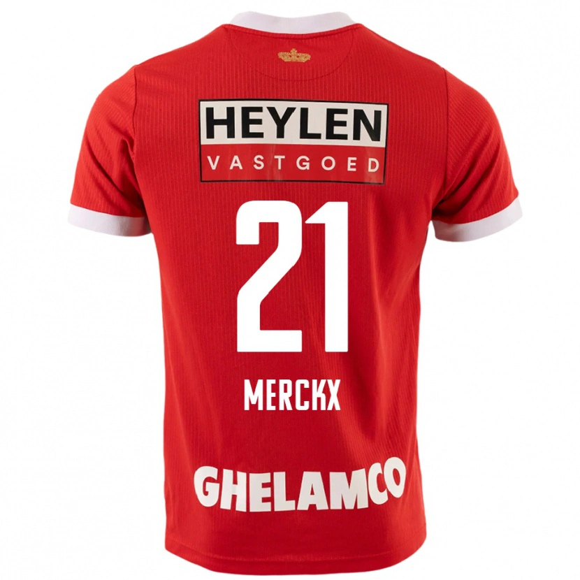 Danxen Män Matti Merckx #21 Röd Vit Hemmatröja Matchtröjor 2025/26 Tröjor T-Tröja