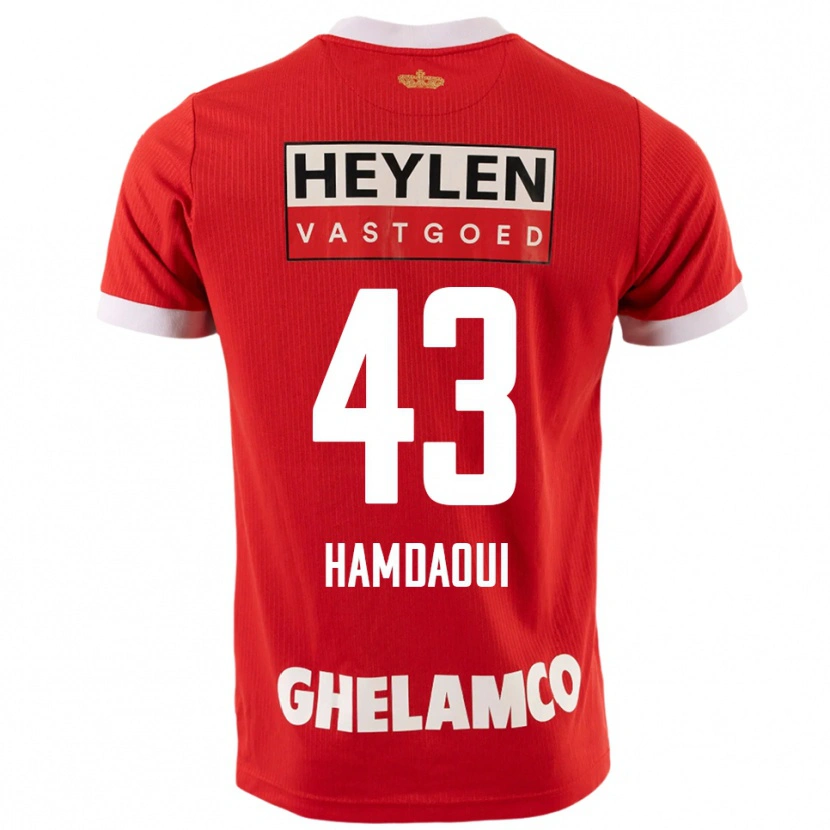 Danxen Män Youssef Hamdaoui #43 Röd Vit Hemmatröja Matchtröjor 2025/26 Tröjor T-Tröja