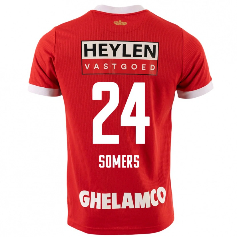 Danxen Män Thibo Somers #24 Röd Vit Hemmatröja Matchtröjor 2025/26 Tröjor T-Tröja