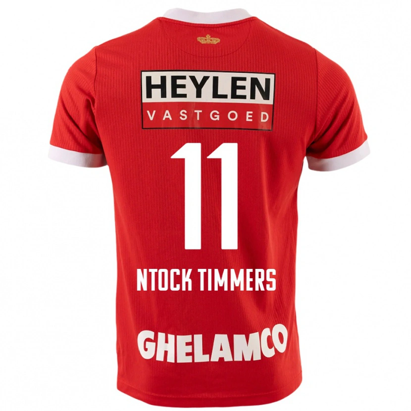 Danxen Män Kurtis Ntock Timmers #11 Röd Vit Hemmatröja Matchtröjor 2025/26 Tröjor T-Tröja