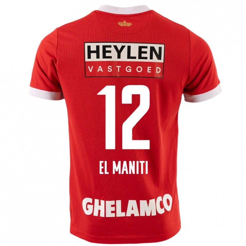 Danxen Män Naoufal El Maniti #12 Röd Vit Hemmatröja Matchtröjor 2025/26 Tröjor T-Tröja