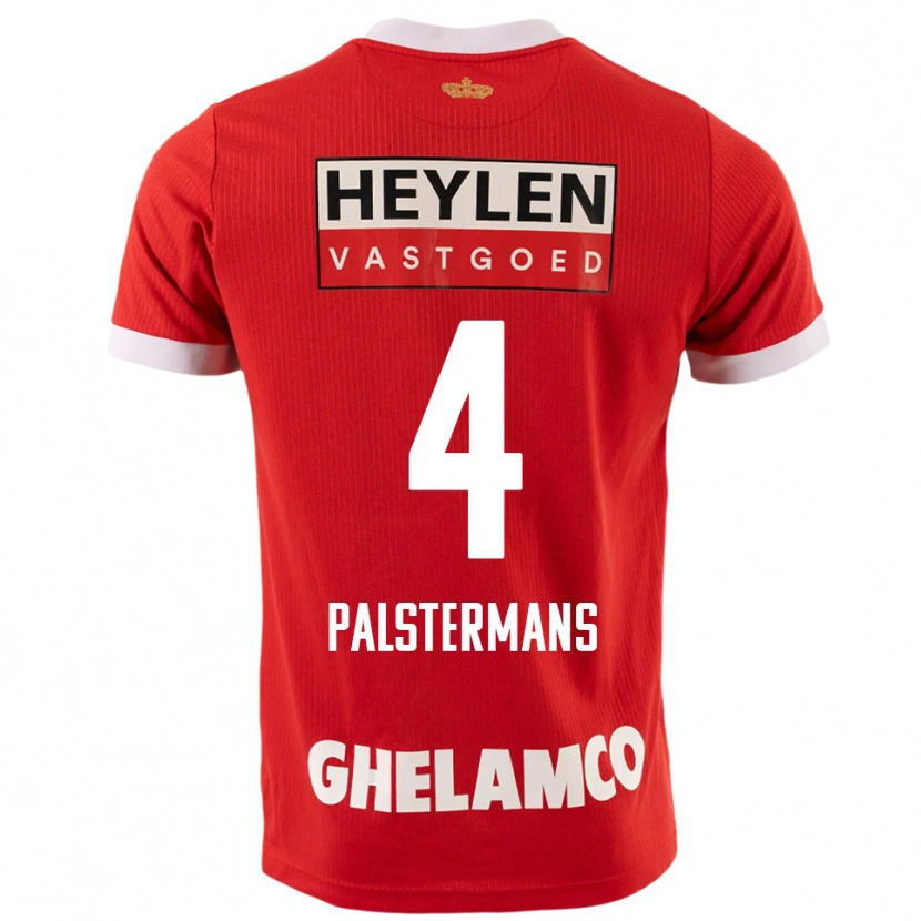 Danxen Män Jasper Palstermans #4 Röd Vit Hemmatröja Matchtröjor 2025/26 Tröjor T-Tröja
