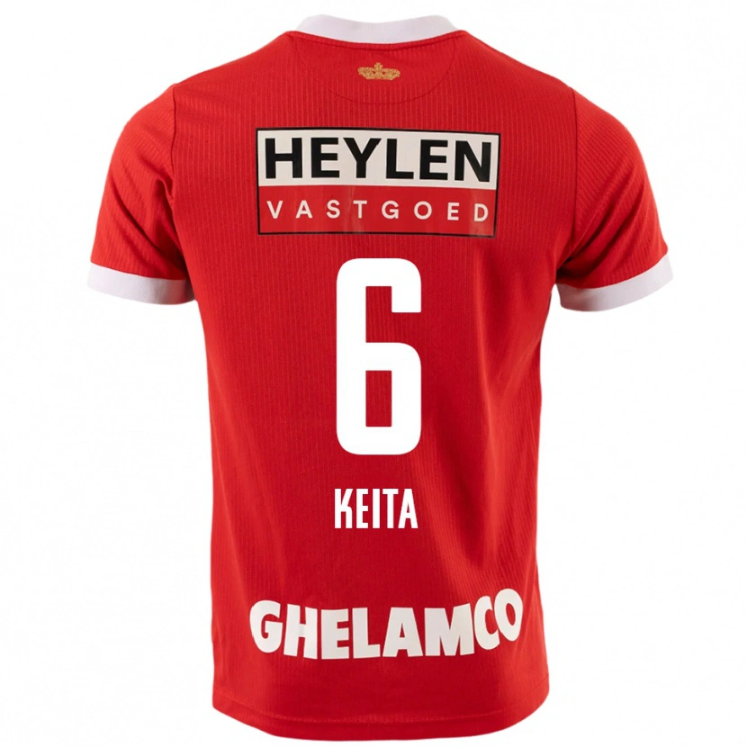 Danxen Män Thierno Keita #6 Röd Vit Hemmatröja Matchtröjor 2025/26 Tröjor T-Tröja