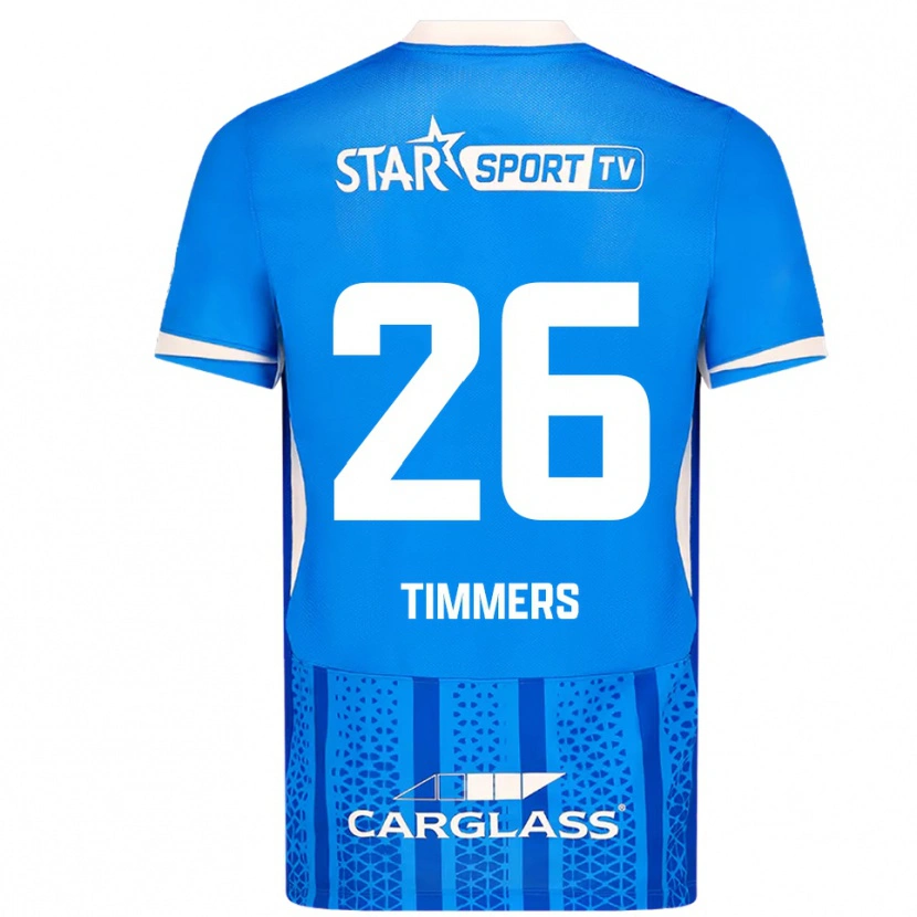 Danxen Män Sebastiaan Timmers #26 Blå Vit Hemmatröja Matchtröjor 2025/26 Tröjor T-Tröja