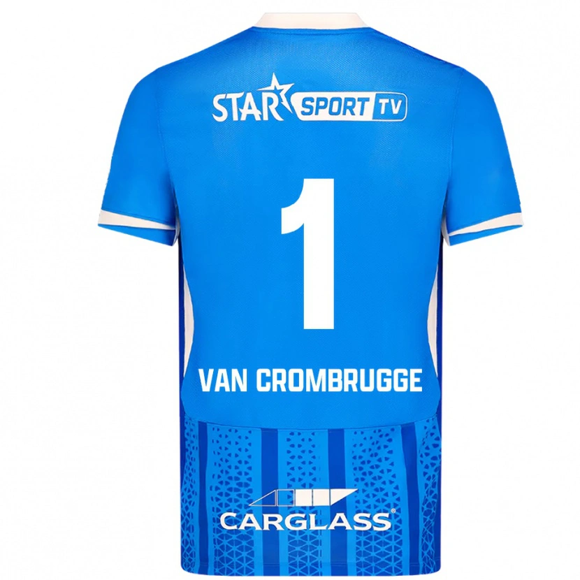 Danxen Män Hendrik Van Crombrugge #1 Blå Vit Hemmatröja Matchtröjor 2025/26 Tröjor T-Tröja