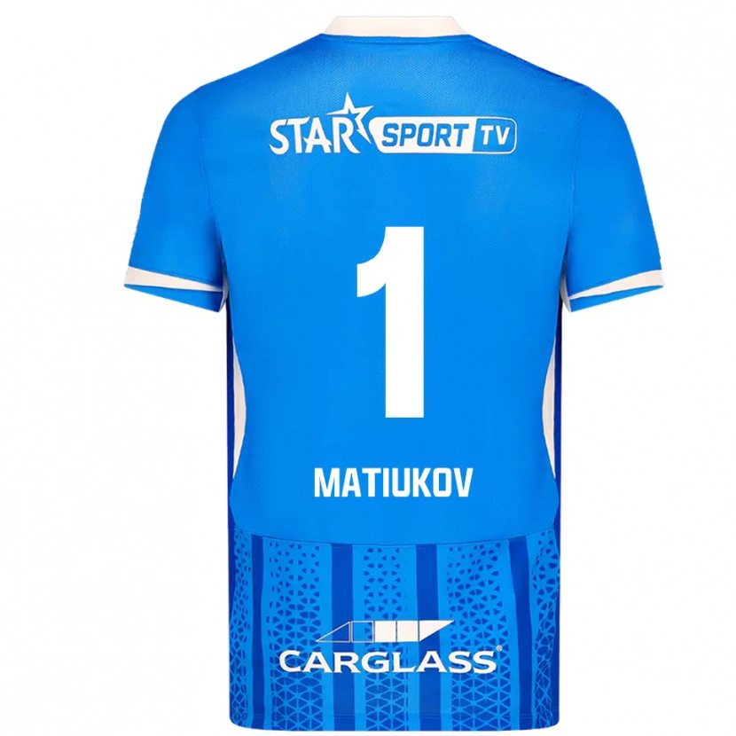Danxen Män Platon Matiukov #1 Blå Vit Hemmatröja Matchtröjor 2025/26 Tröjor T-Tröja