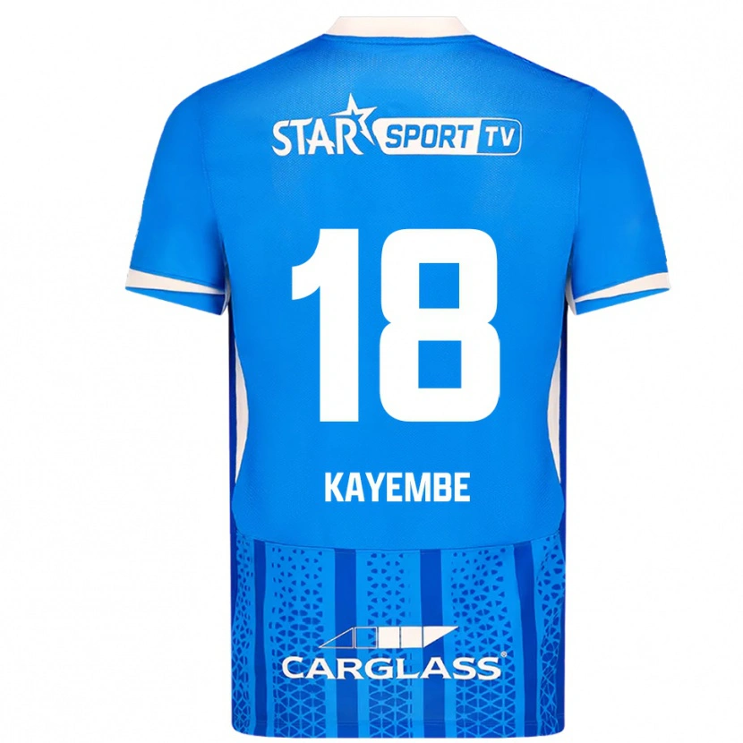 Danxen Män Joris Kayembe #18 Blå Vit Hemmatröja Matchtröjor 2025/26 Tröjor T-Tröja