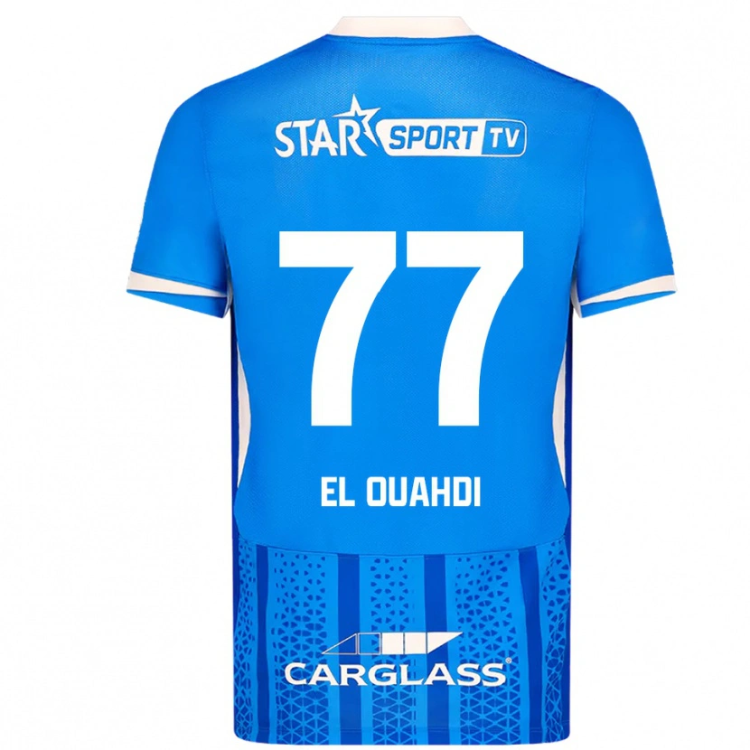 Danxen Män Zakaria El Ouahdi #77 Blå Vit Hemmatröja Matchtröjor 2025/26 Tröjor T-Tröja
