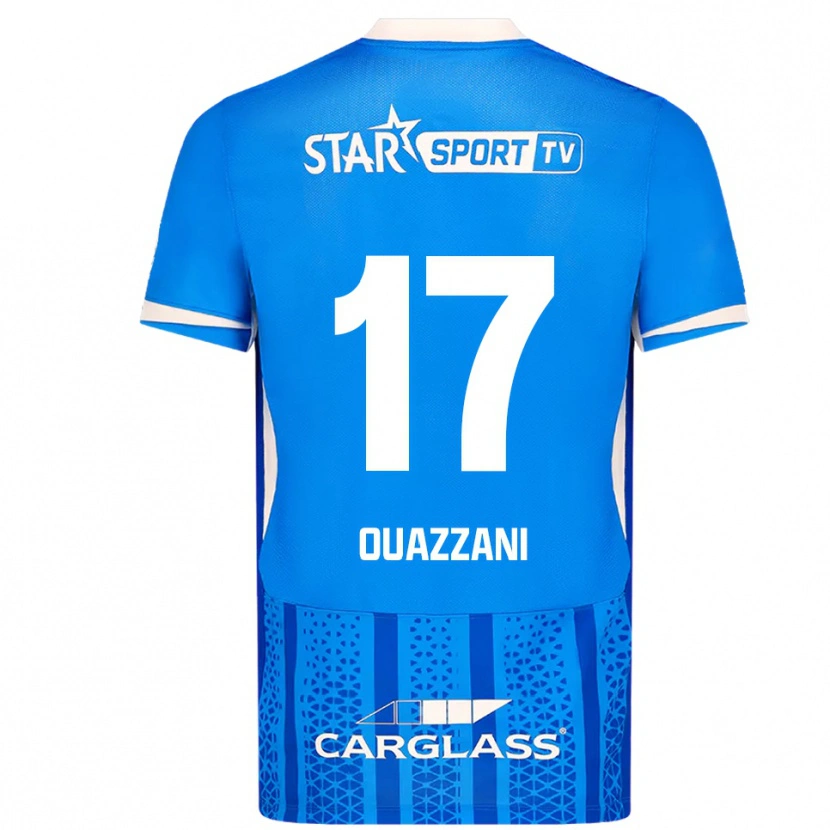 Danxen Män Fady Ouazzani #17 Blå Vit Hemmatröja Matchtröjor 2025/26 Tröjor T-Tröja