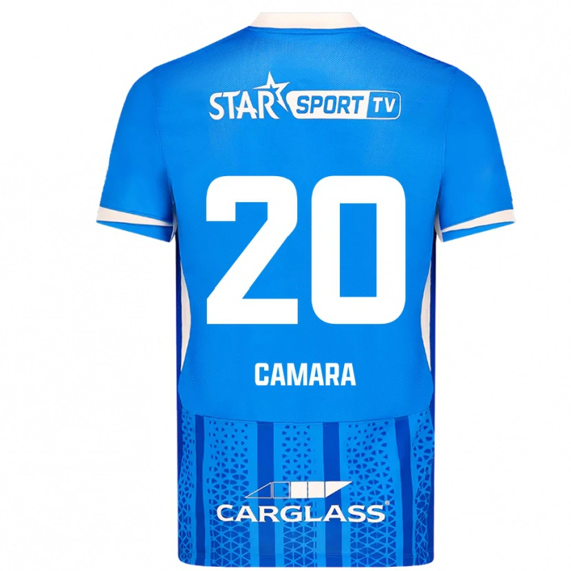 Danxen Män Ali Camara #20 Blå Vit Hemmatröja Matchtröjor 2025/26 Tröjor T-Tröja