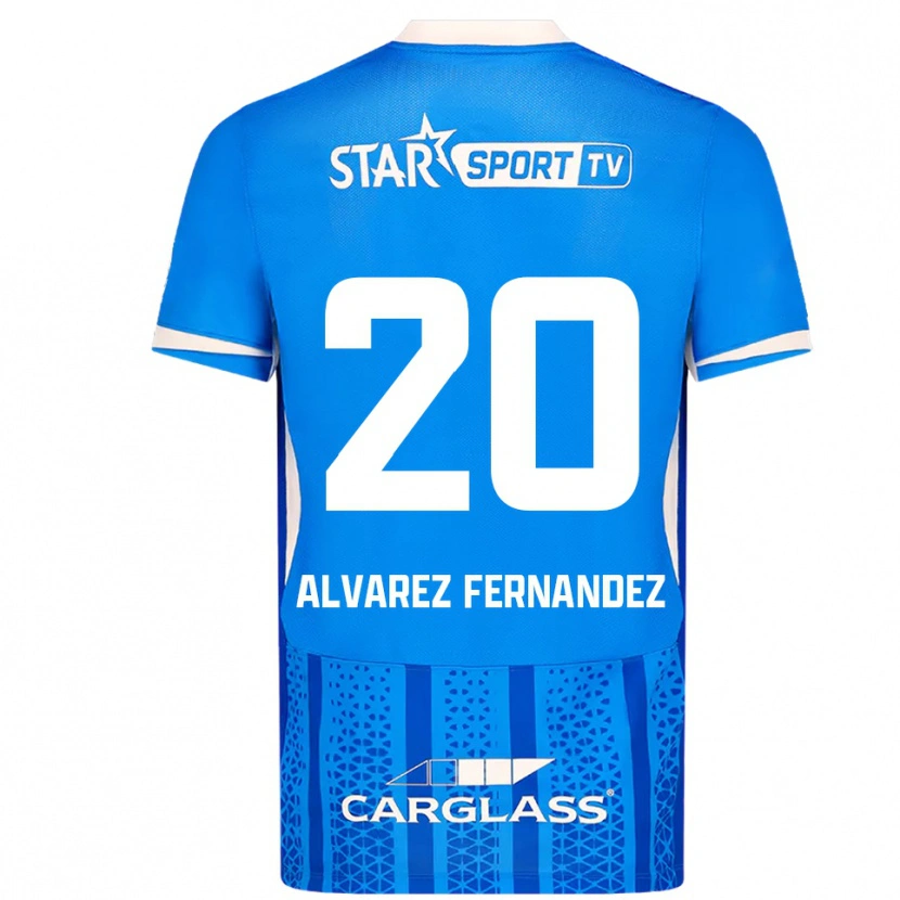 Danxen Män Loïc Alvarez Fernandez #20 Blå Vit Hemmatröja Matchtröjor 2025/26 Tröjor T-Tröja