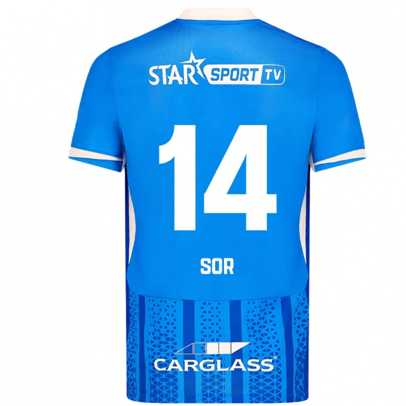 Danxen Män Yira Sor #14 Blå Vit Hemmatröja Matchtröjor 2025/26 Tröjor T-Tröja