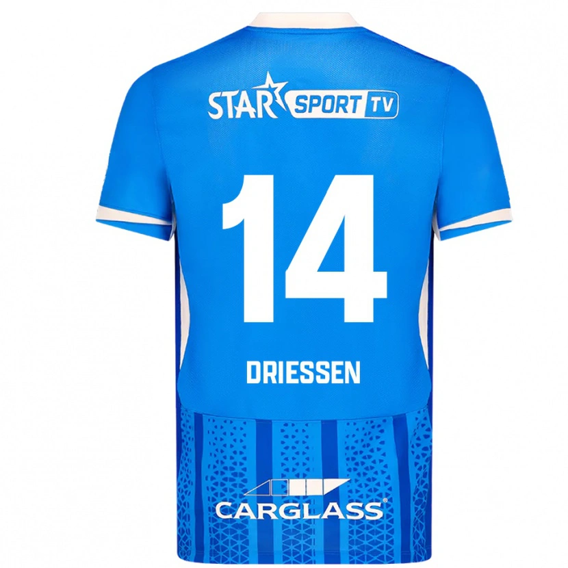 Danxen Män Jelle Driessen #14 Blå Vit Hemmatröja Matchtröjor 2025/26 Tröjor T-Tröja