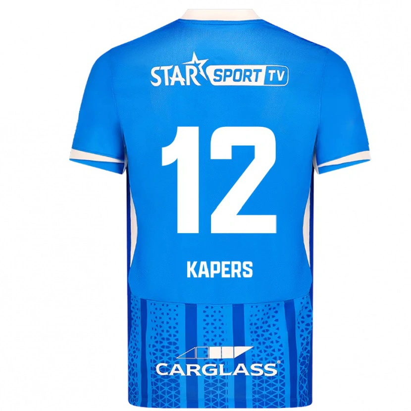 Danxen Män Wout Kapers #12 Blå Vit Hemmatröja Matchtröjor 2025/26 Tröjor T-Tröja