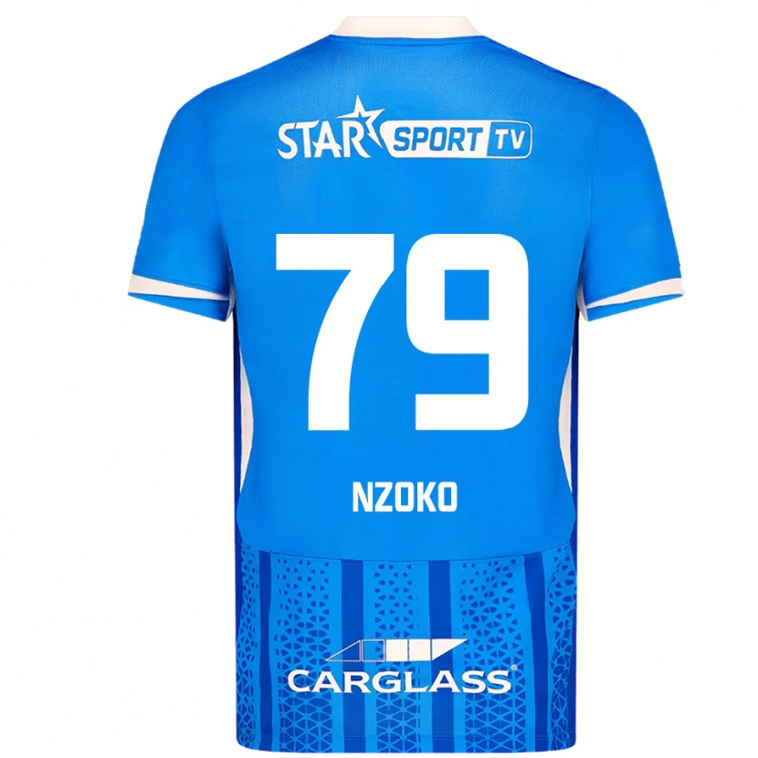 Danxen Män Djoully Nzoko #79 Blå Vit Hemmatröja Matchtröjor 2025/26 Tröjor T-Tröja