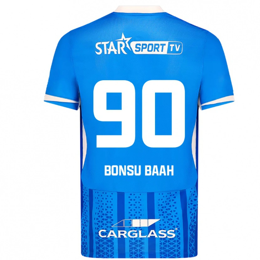 Danxen Män Christopher Bonsu Baah #90 Blå Vit Hemmatröja Matchtröjor 2025/26 Tröjor T-Tröja