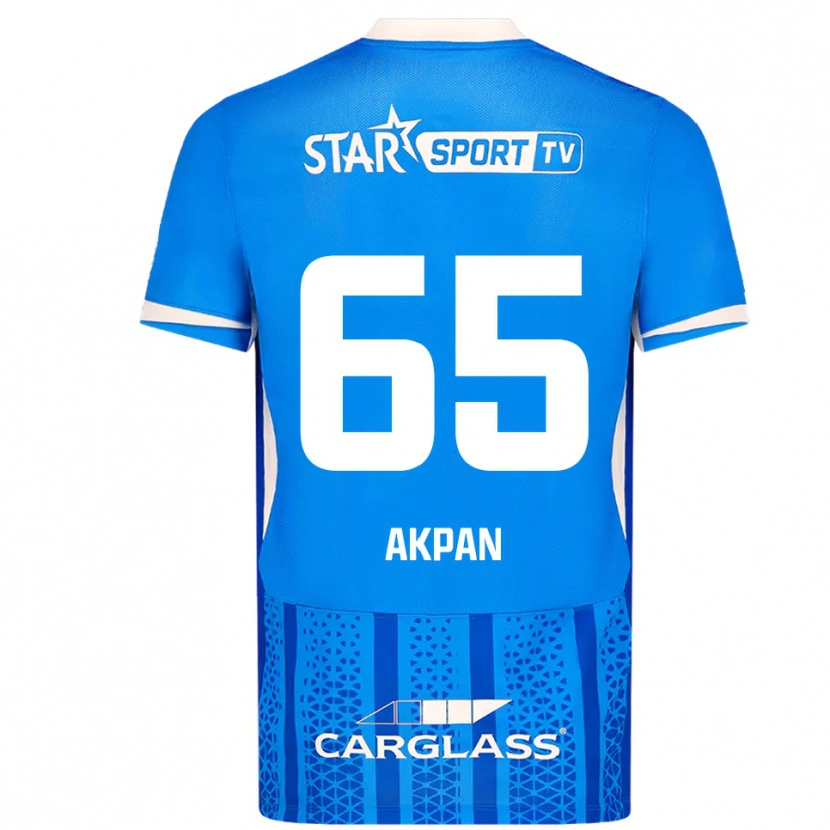 Danxen Män Christian Akpan #65 Blå Vit Hemmatröja Matchtröjor 2025/26 Tröjor T-Tröja