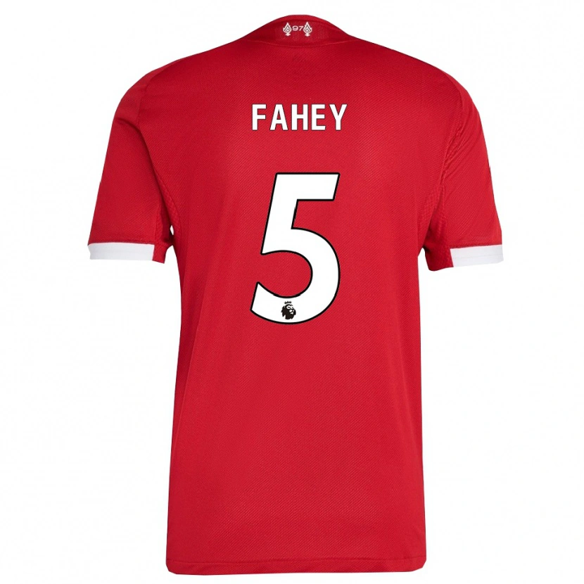 Danxen Män Niamh Fahey #5 Röd Vit Hemmatröja Matchtröjor 2025/26 Tröjor T-Tröja