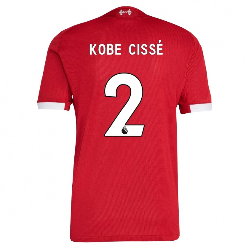 Danxen Män Prince Kobe Cissé #2 Röd Vit Hemmatröja Matchtröjor 2025/26 Tröjor T-Tröja