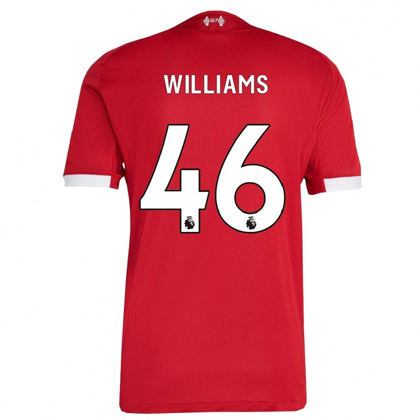 Danxen Män Rhys Williams #46 Röd Vit Hemmatröja Matchtröjor 2025/26 Tröjor T-Tröja