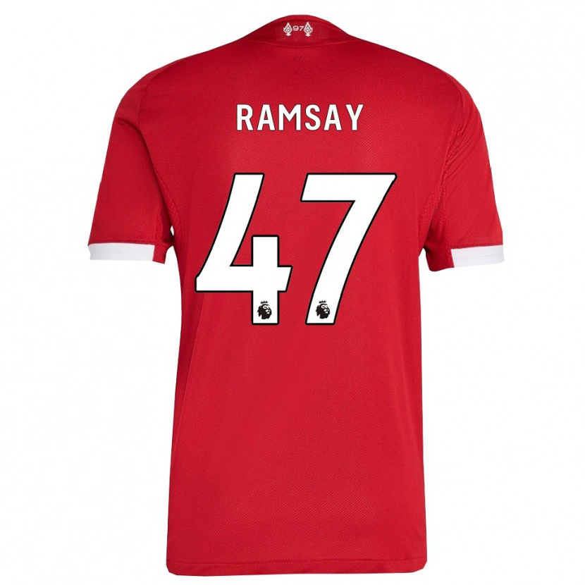 Danxen Män Calvin Ramsay #47 Röd Vit Hemmatröja Matchtröjor 2025/26 Tröjor T-Tröja