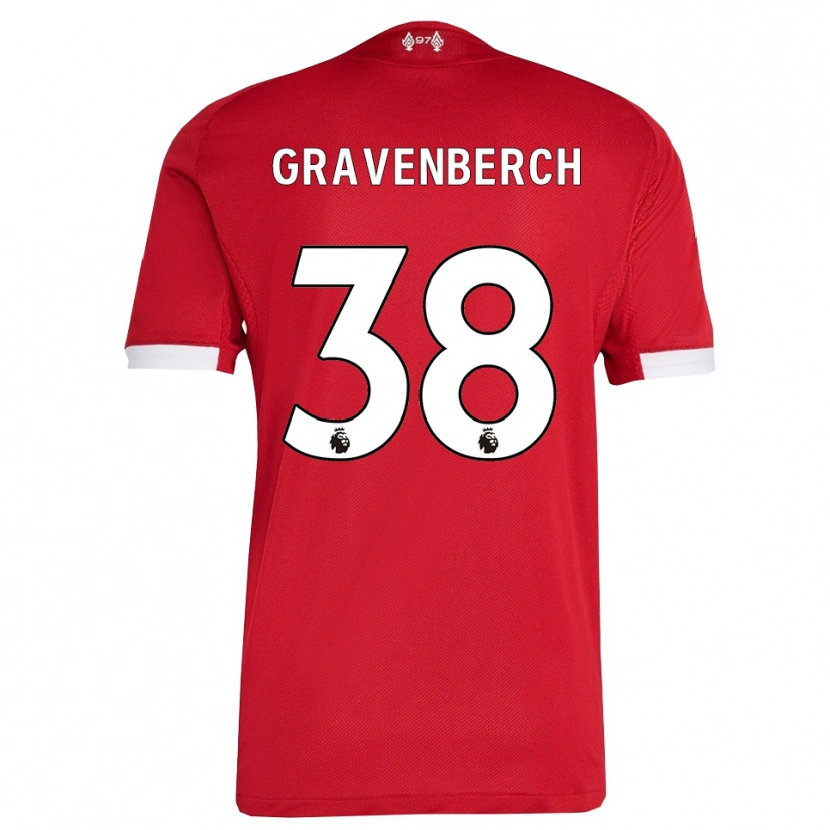 Danxen Män Ryan Gravenberch #38 Röd Vit Hemmatröja Matchtröjor 2025/26 Tröjor T-Tröja