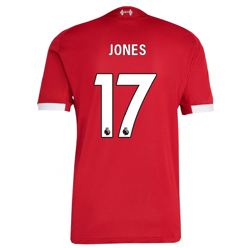 Danxen Män Curtis Jones #17 Röd Vit Hemmatröja Matchtröjor 2025/26 Tröjor T-Tröja