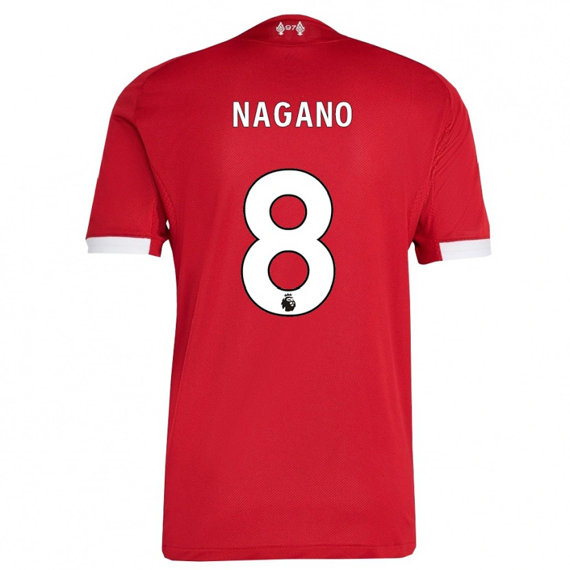 Danxen Män Fūka Nagano #8 Röd Vit Hemmatröja Matchtröjor 2025/26 Tröjor T-Tröja