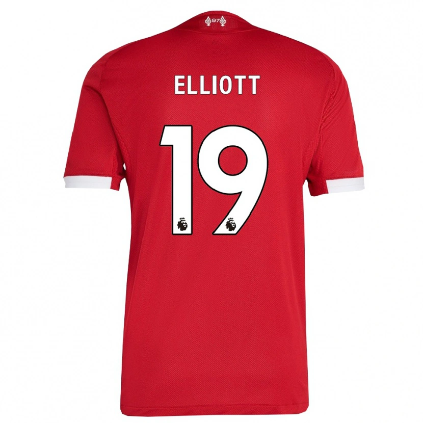 Danxen Män Harvey Elliott #19 Röd Vit Hemmatröja Matchtröjor 2025/26 Tröjor T-Tröja