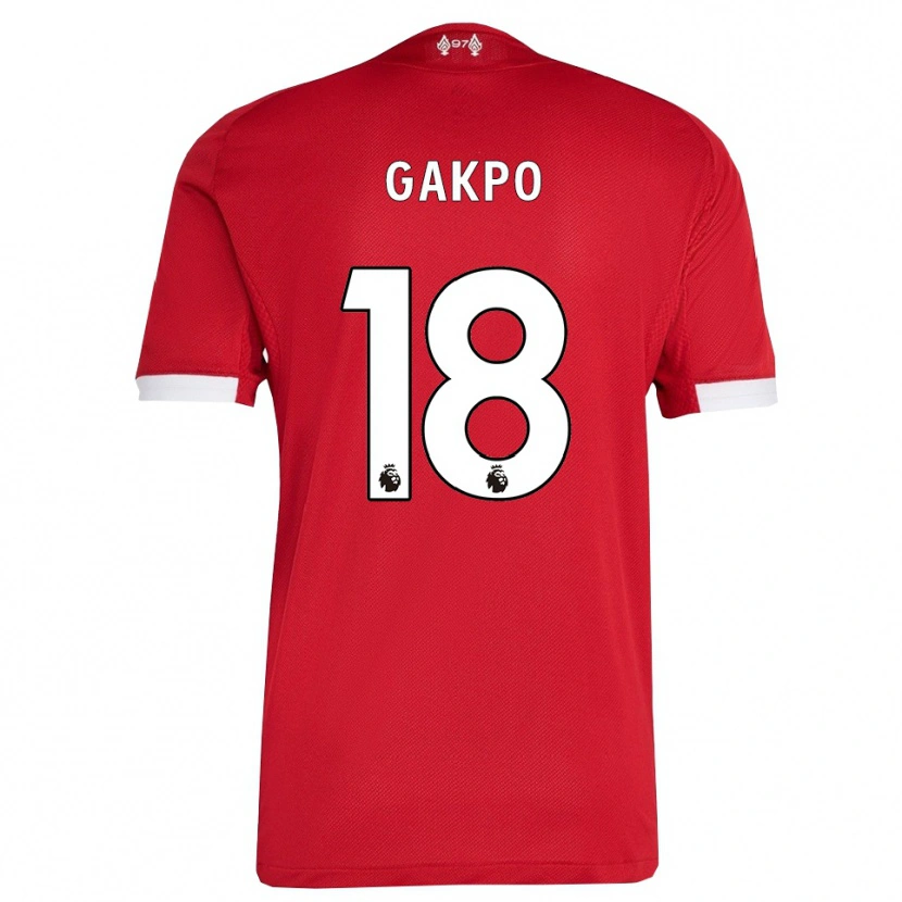 Danxen Män Cody Gakpo #18 Röd Vit Hemmatröja Matchtröjor 2025/26 Tröjor T-Tröja