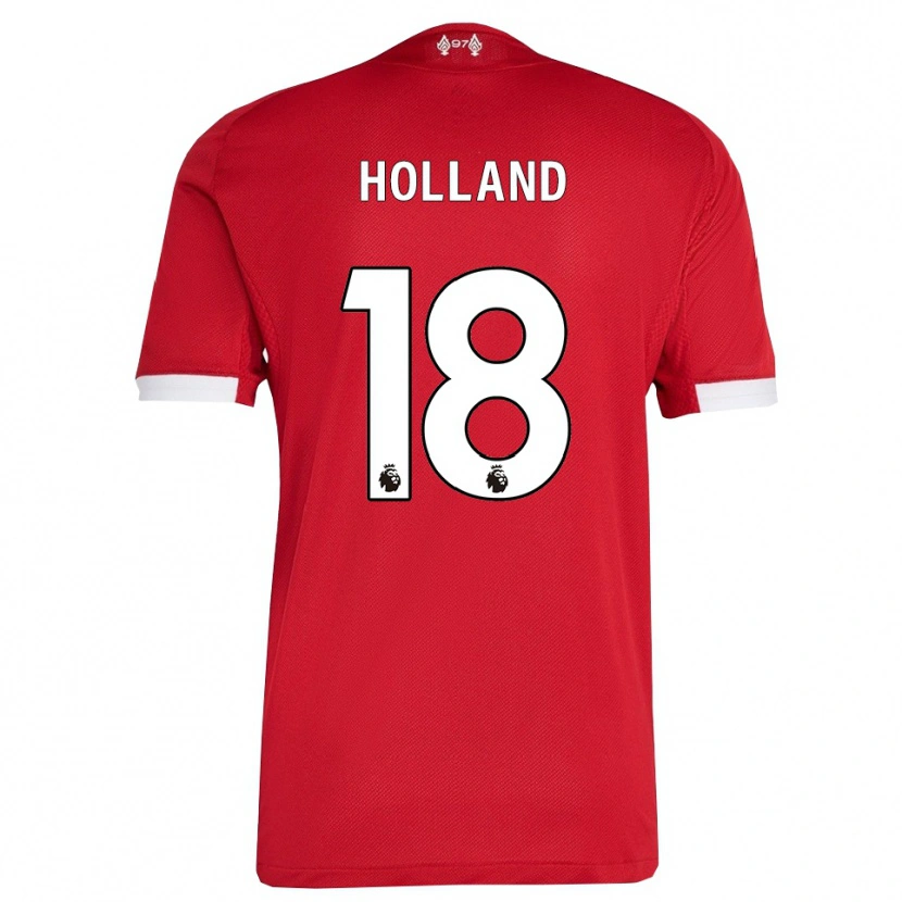 Danxen Män Ceri Holland #18 Röd Vit Hemmatröja Matchtröjor 2025/26 Tröjor T-Tröja