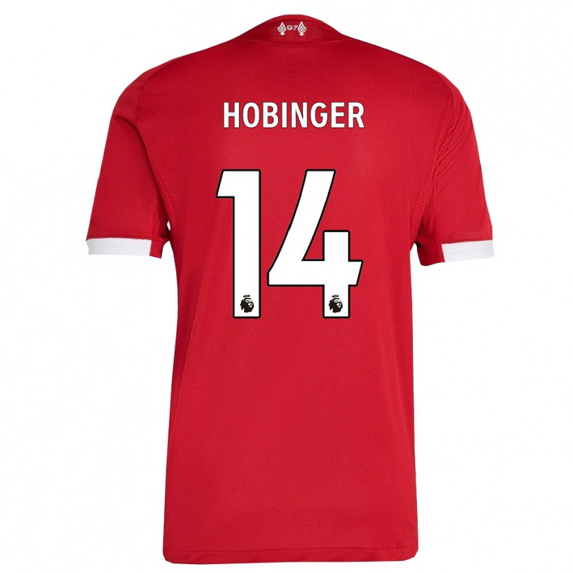 Danxen Män Marie Höbinger #14 Röd Vit Hemmatröja Matchtröjor 2025/26 Tröjor T-Tröja