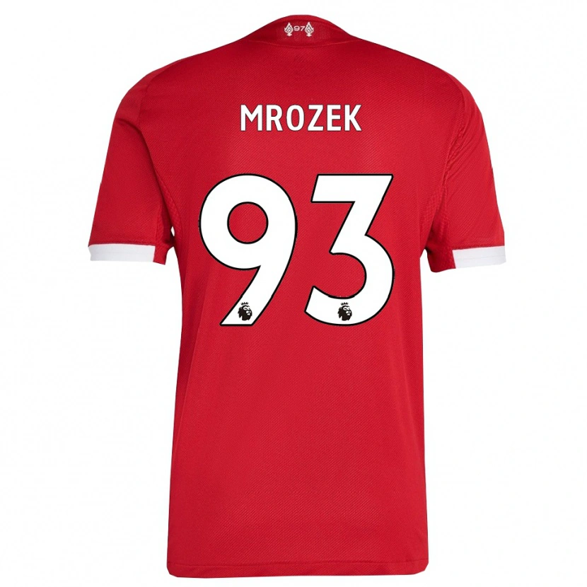 Danxen Män Fabian Mrozek #93 Röd Vit Hemmatröja Matchtröjor 2025/26 Tröjor T-Tröja