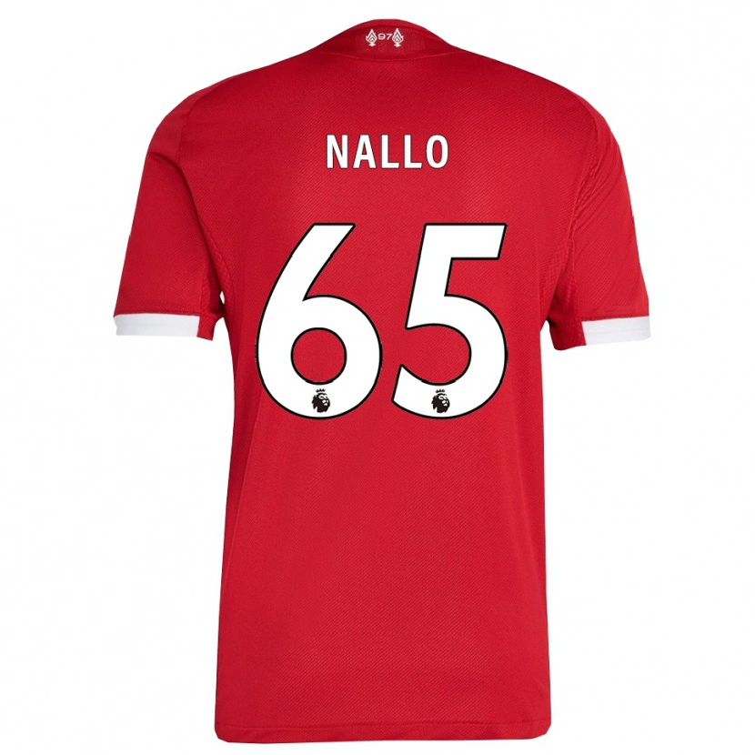 Danxen Män Amara Nallo #65 Röd Vit Hemmatröja Matchtröjor 2025/26 Tröjor T-Tröja